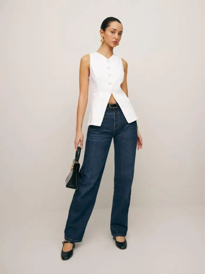 The Reformation Aspen Linen Top White 8211 Clothing