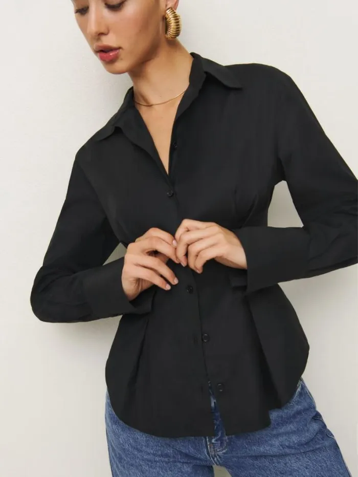 The Reformation Becker Shirt Black 8211 Clothing