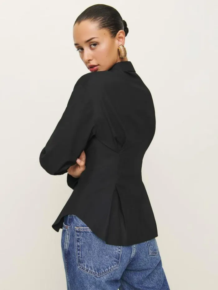 The Reformation Becker Shirt Black 8211 Clothing