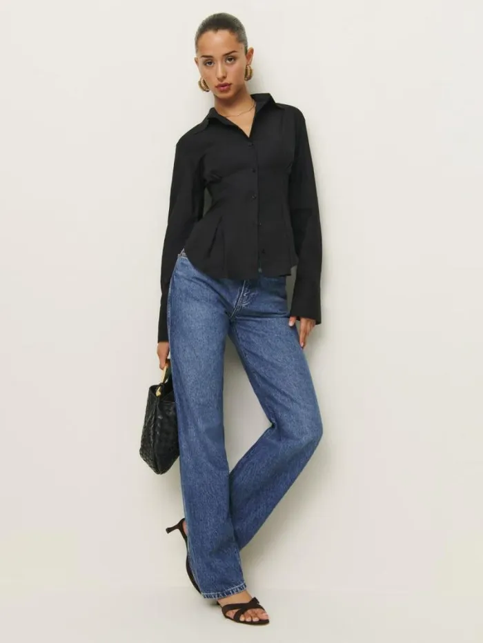The Reformation Becker Shirt Black 8211 Clothing