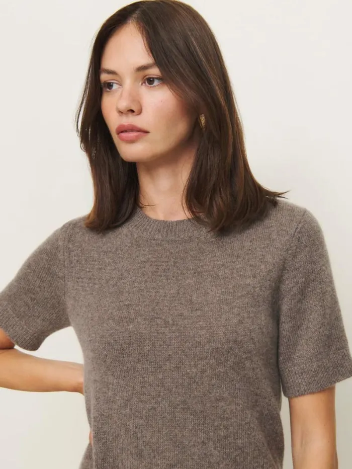 The Reformation Bell Cashmere Mini Dress Cocoa 8211 Clothing