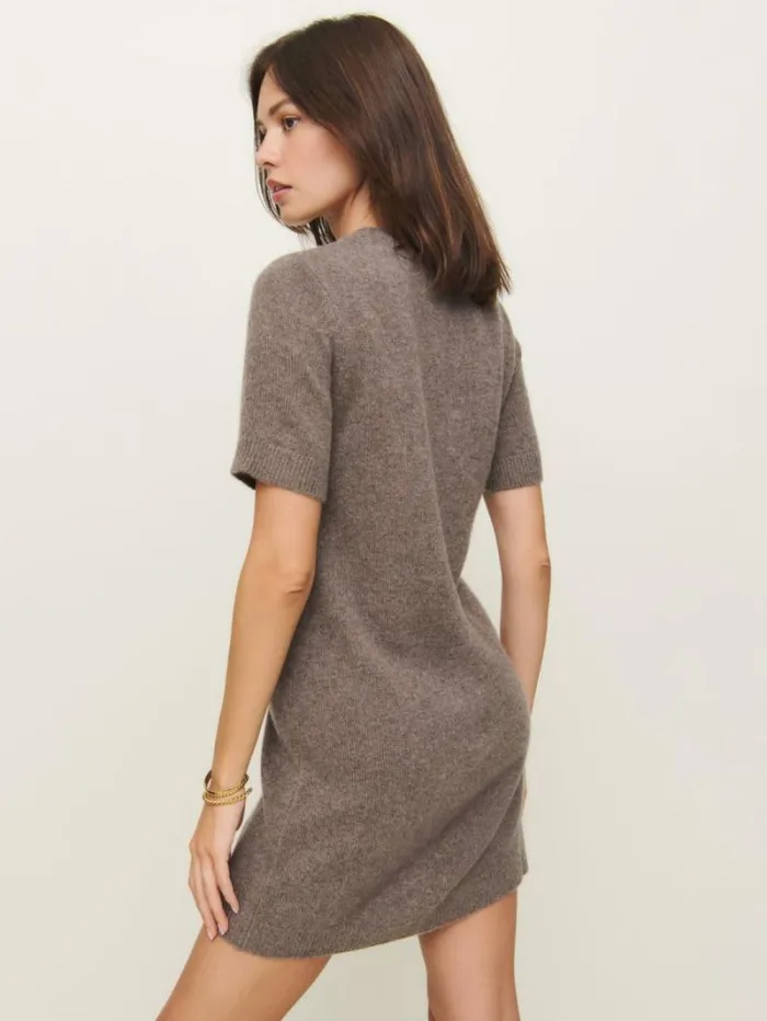 The Reformation Bell Cashmere Mini Dress Cocoa 8211 Clothing