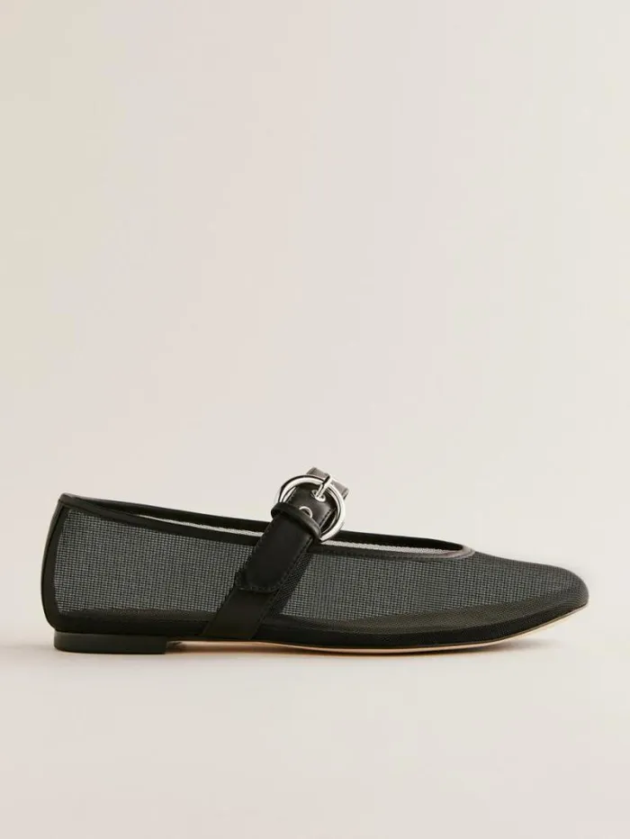 The Reformation Bethany Ballet Flat Black Mesh 8211 Shoes