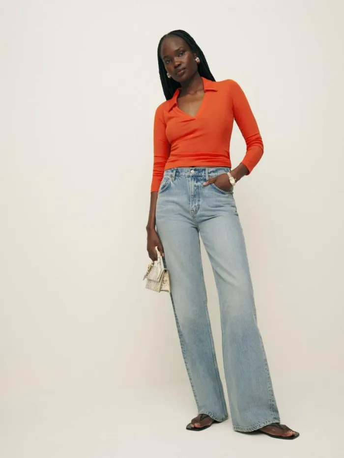 The Reformation Blaire Knit Top Paprika 8211 Clothing