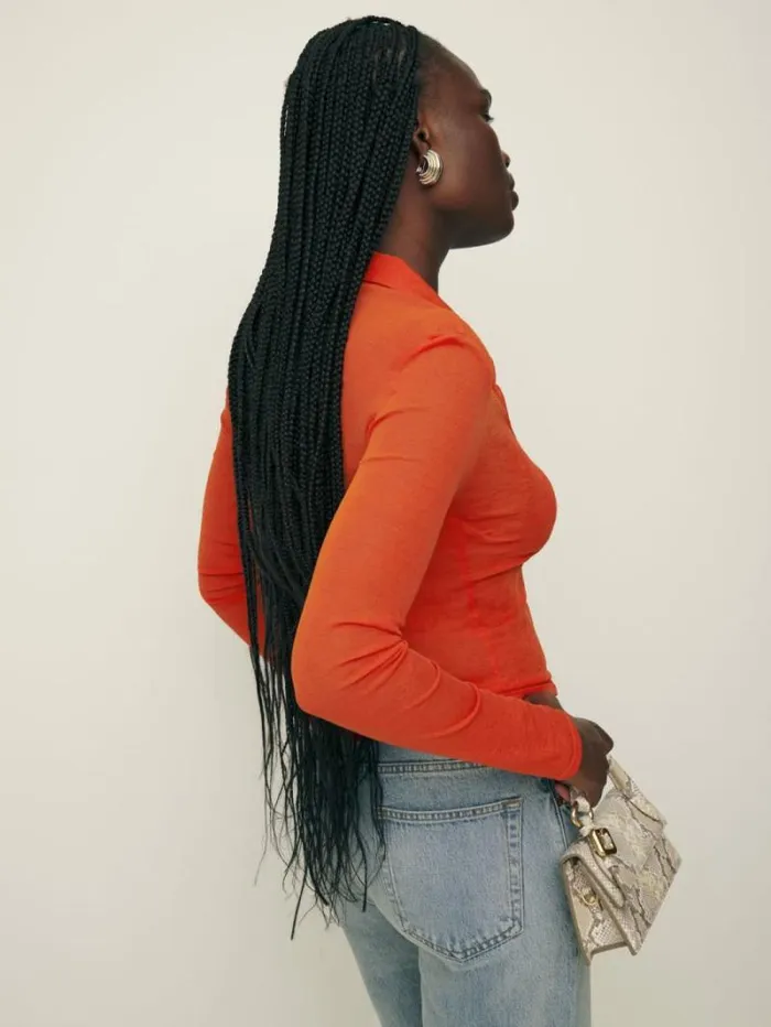 The Reformation Blaire Knit Top Paprika 8211 Clothing