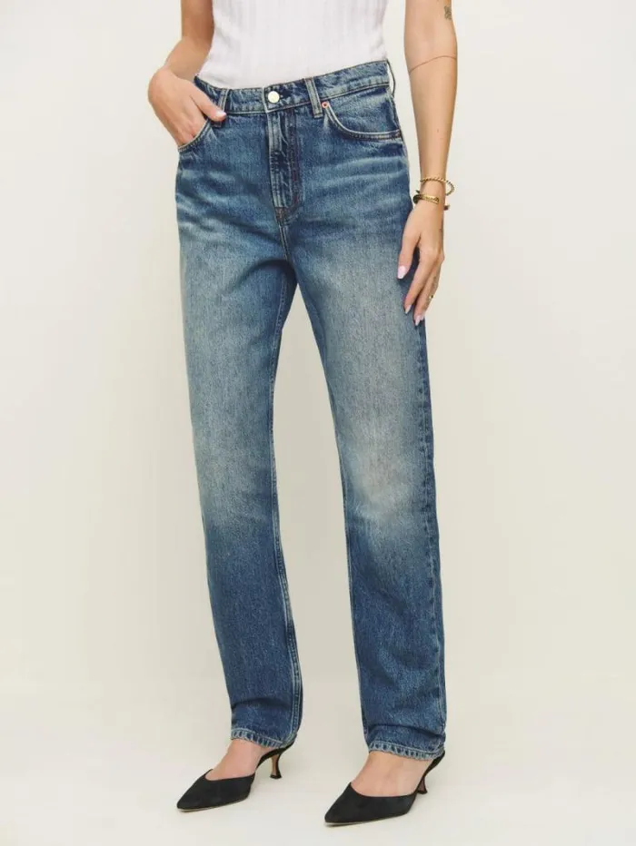 The Reformation Bobbi Mid Rise Boyfriend Jeans Hemlock 8211 Clothing