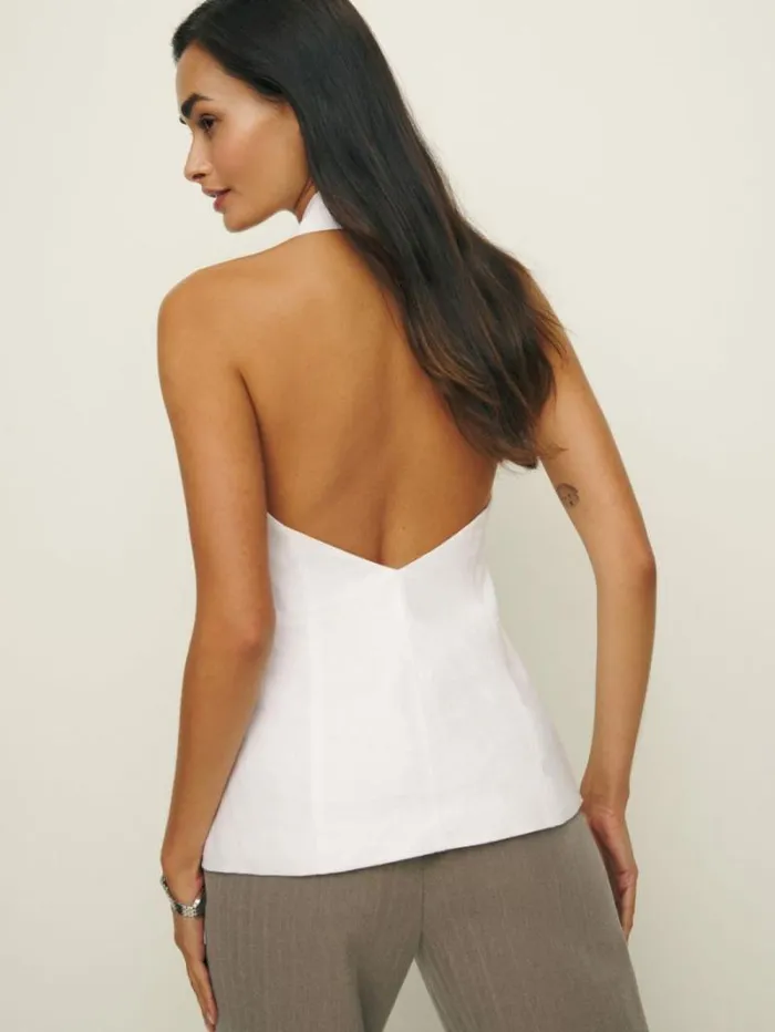 The Reformation Brennan Linen Vest White 8211 Clothing