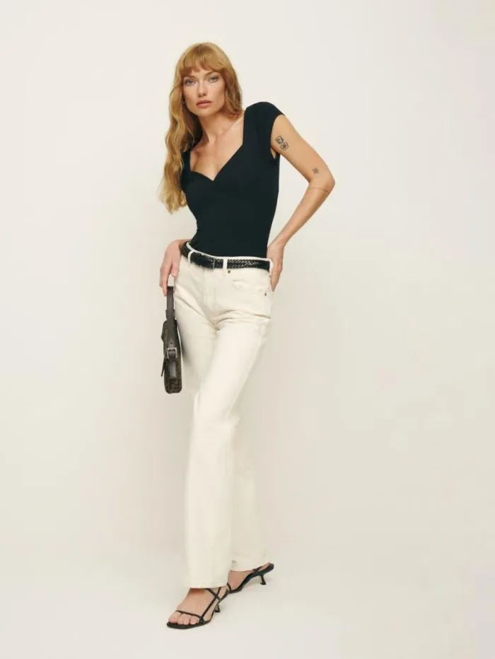 The Reformation Brielle Knit Top Black 8211 Clothing