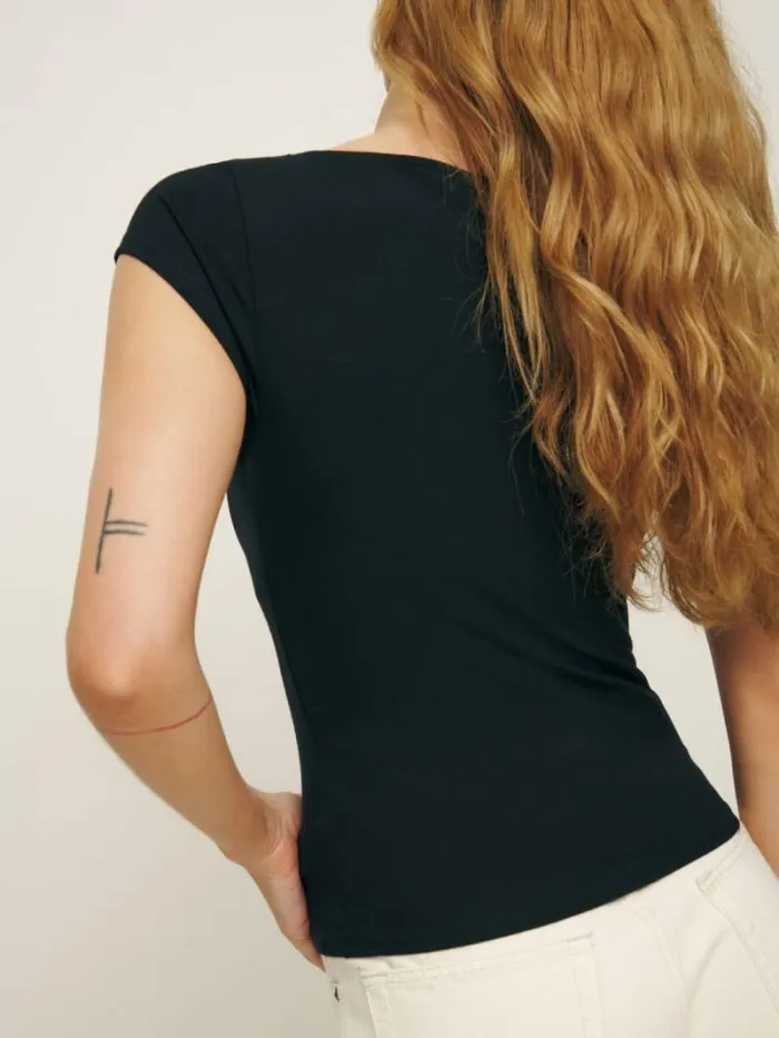 The Reformation Brielle Knit Top Black 8211 Clothing
