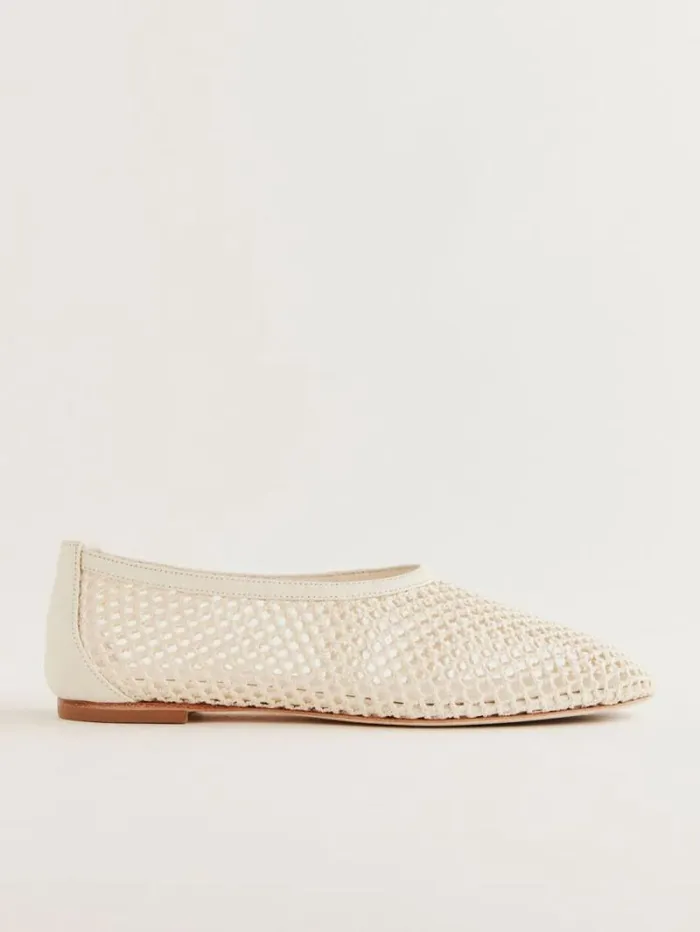 The Reformation Britt Ballet Flat Ivory Crochet 8211 Shoes
