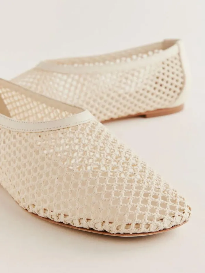 The Reformation Britt Ballet Flat Ivory Crochet 8211 Shoes