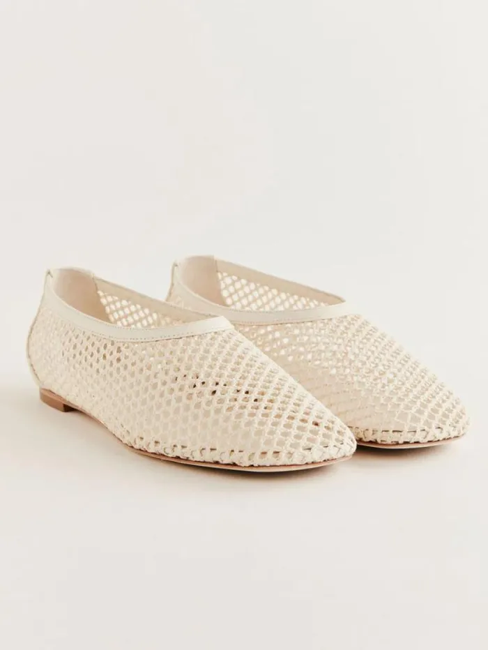 The Reformation Britt Ballet Flat Ivory Crochet 8211 Shoes