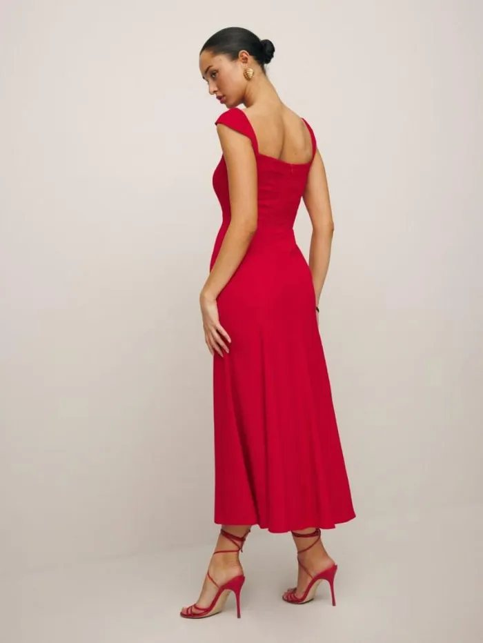 The Reformation Bryson Dress Cherry 8211 Clothing
