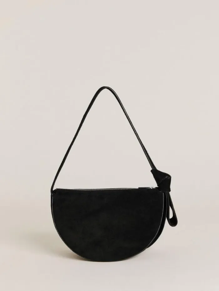 The Reformation Carlotta Shoulder Bag Black Suede 8211 Bags
