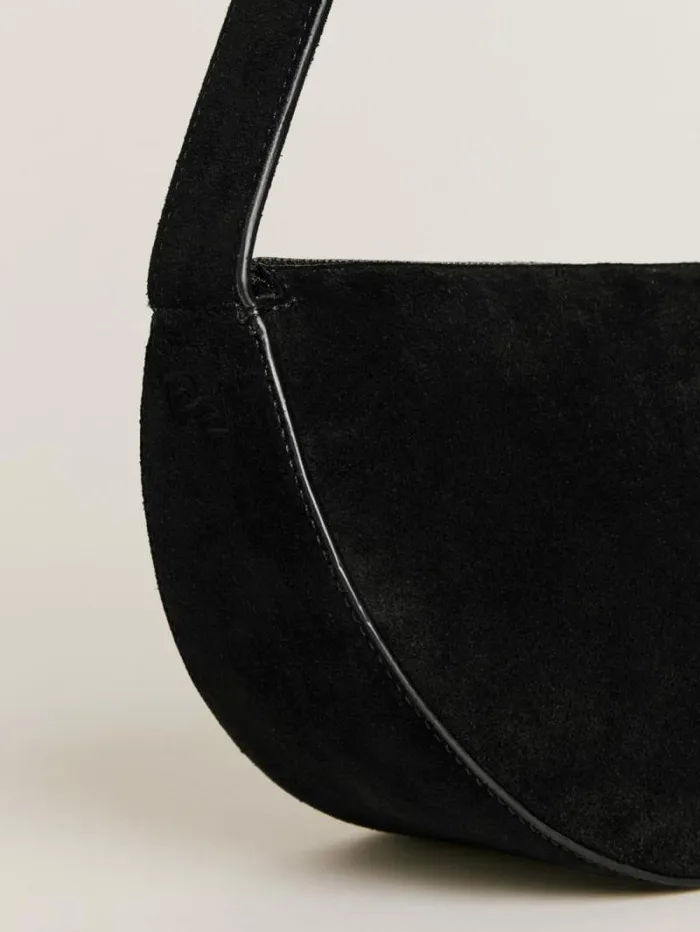 The Reformation Carlotta Shoulder Bag Black Suede 8211 Bags