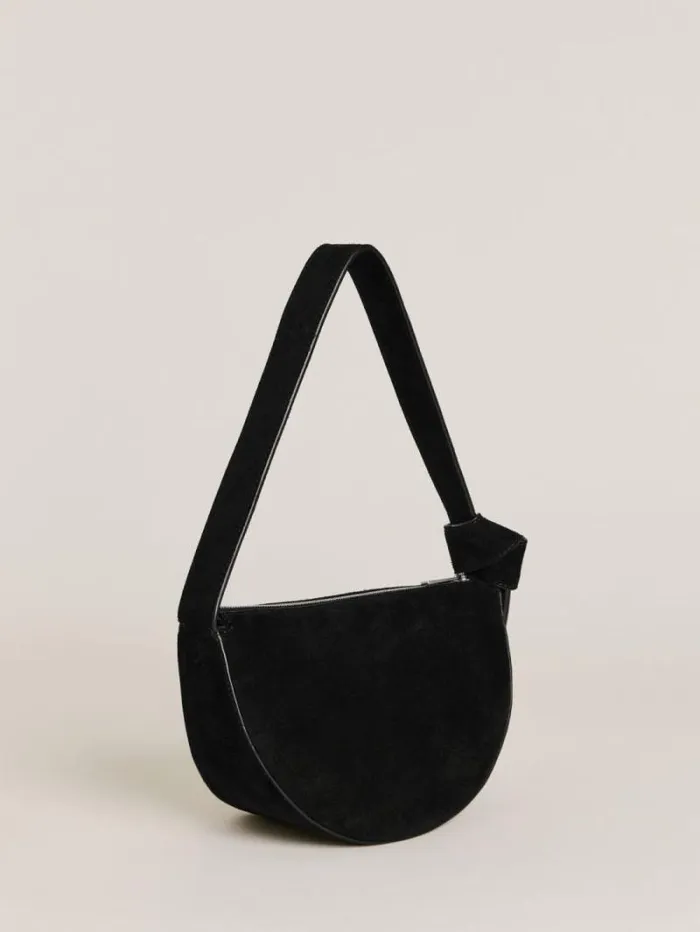 The Reformation Carlotta Shoulder Bag Black Suede 8211 Bags