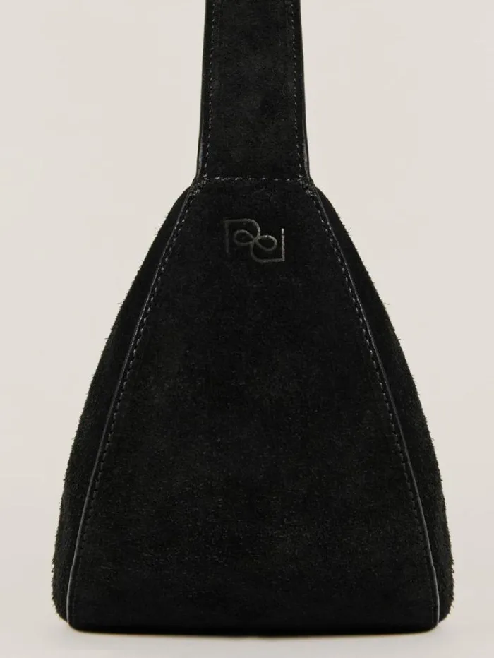 The Reformation Carlotta Shoulder Bag Black Suede 8211 Bags
