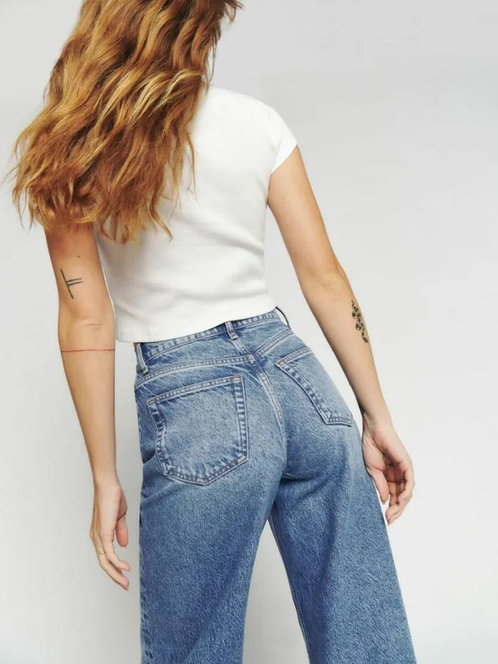 The Reformation Cary High Rise Slouchy Wide Leg Jeans Colorado 8211 Clothing