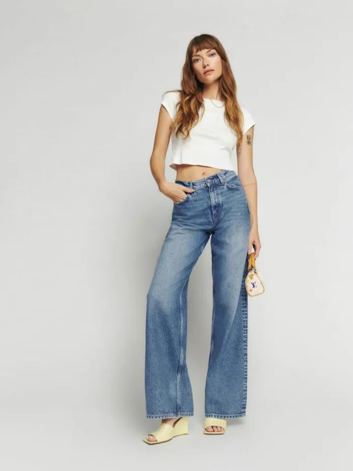 The Reformation Cary High Rise Slouchy Wide Leg Jeans Colorado 8211 Clothing