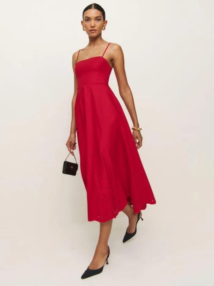 The Reformation Cherie Dress Lipstick 8211 Clothing