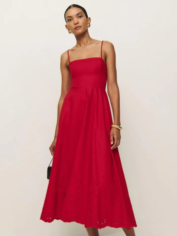 The Reformation Cherie Dress Lipstick 8211 Clothing