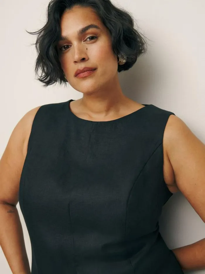 The Reformation Citron Linen Dress Es Black 8211 Clothing