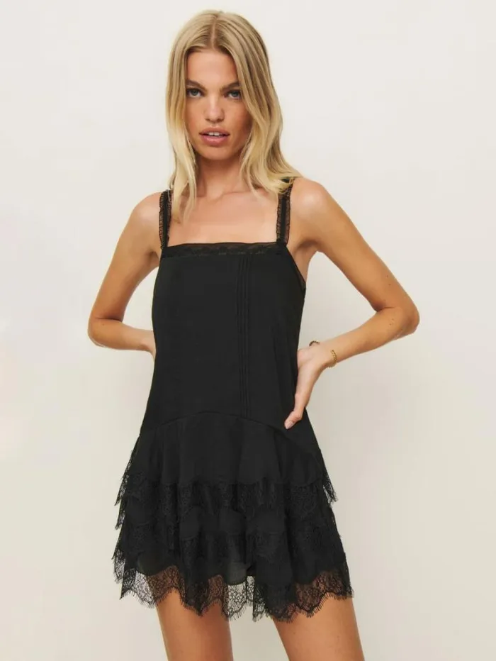 The Reformation Cleodora Dress Black 8211 Clothing