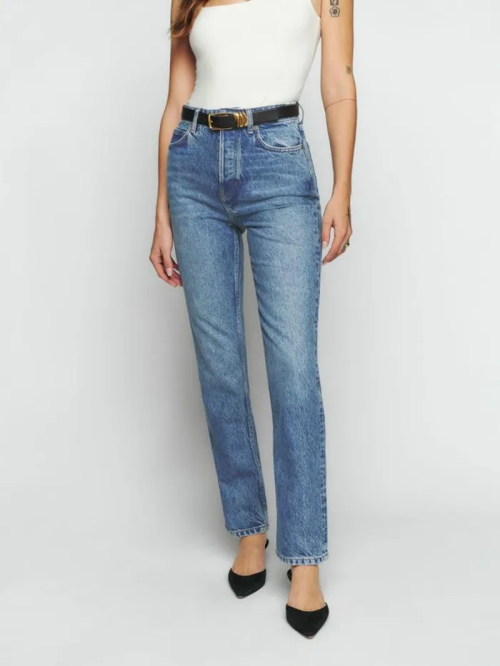 The Reformation Cynthia High Rise Straight Jeans Colorado 8211 Clothing