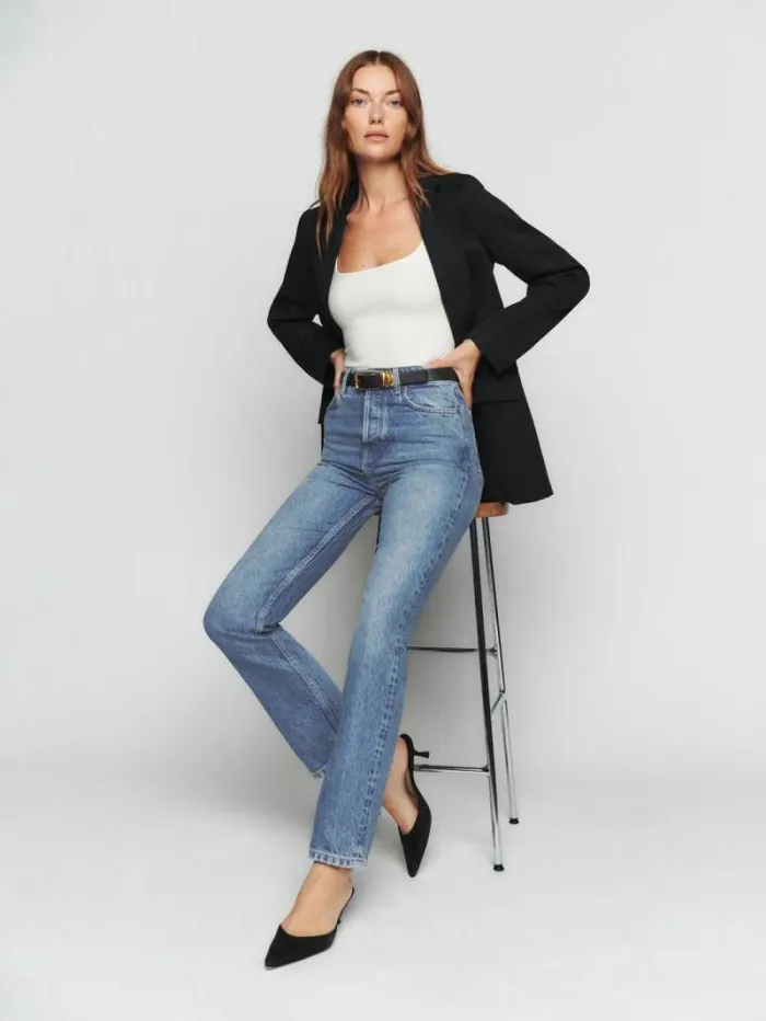 The Reformation Cynthia High Rise Straight Jeans Colorado 8211 Clothing