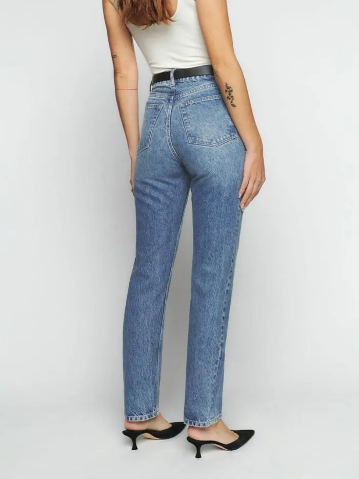 The Reformation Cynthia High Rise Straight Jeans Colorado 8211 Clothing