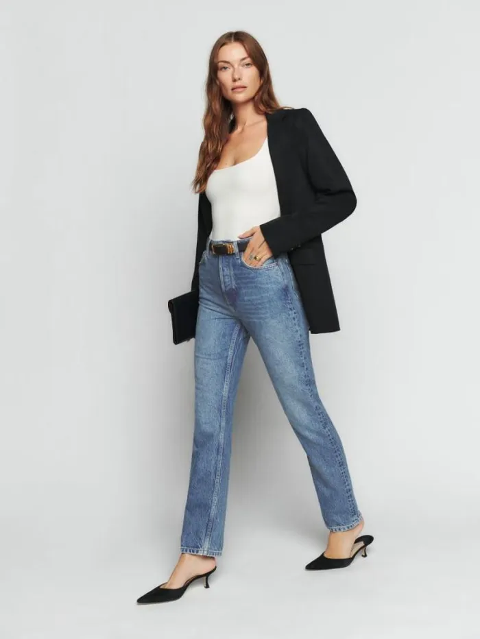 The Reformation Cynthia High Rise Straight Jeans Colorado 8211 Clothing