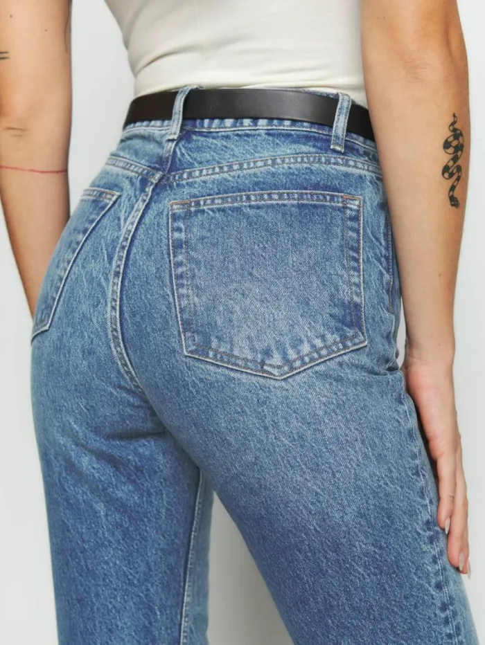 The Reformation Cynthia High Rise Straight Jeans Colorado 8211 Clothing