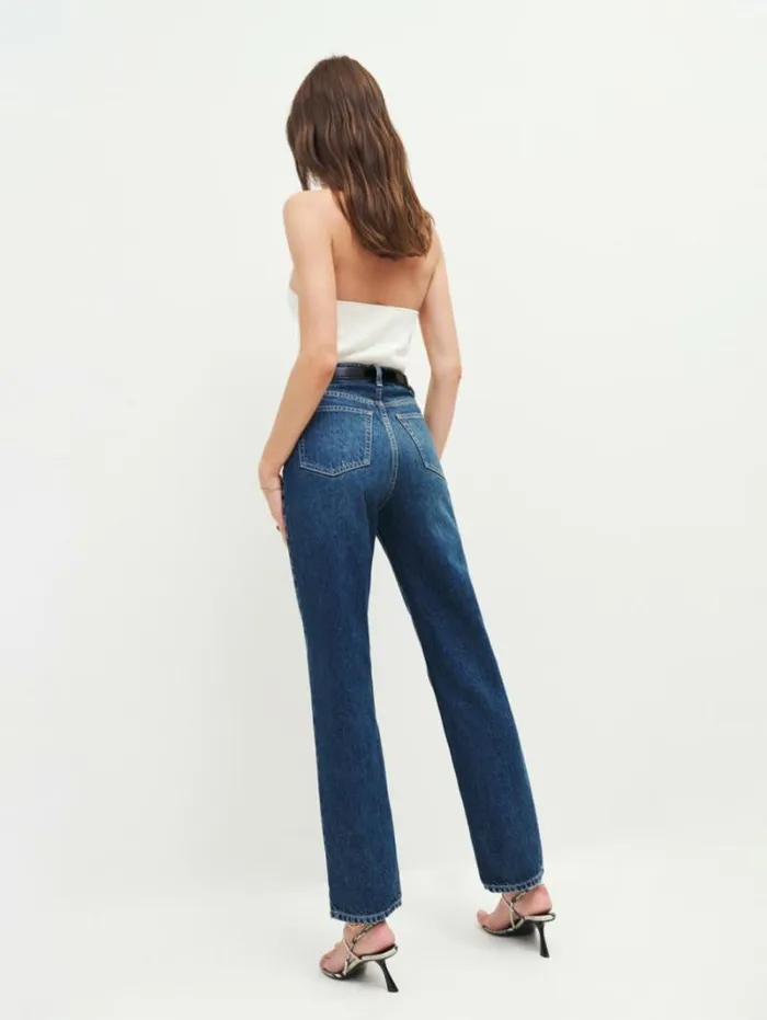 The Reformation Cynthia High Rise Straight Jeans Lanier 8211 Clothing