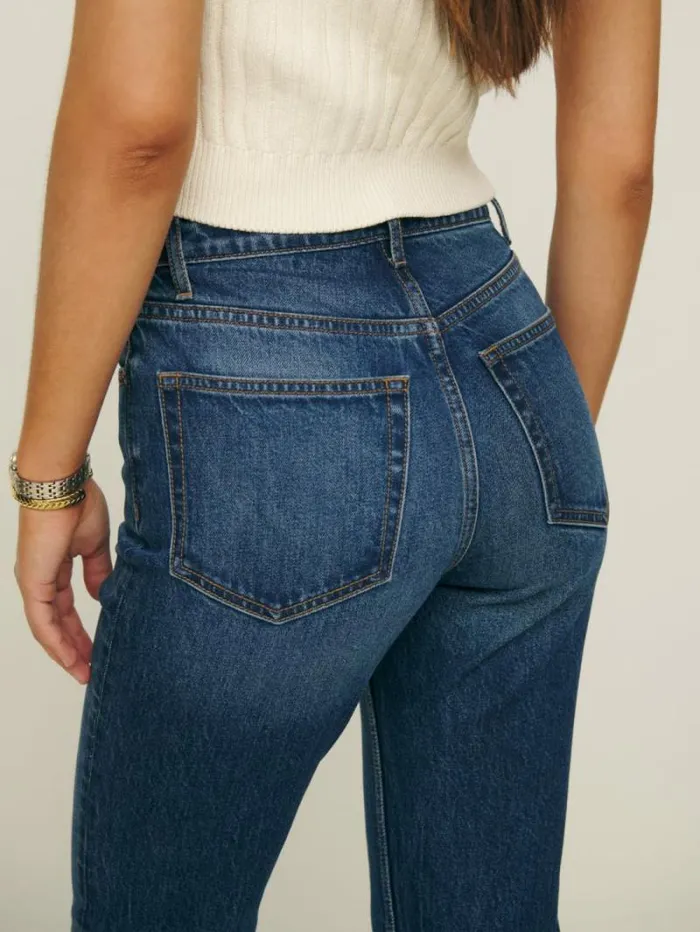 The Reformation Cynthia Stretch High Rise Straight Jeans Bennett 8211 Clothing