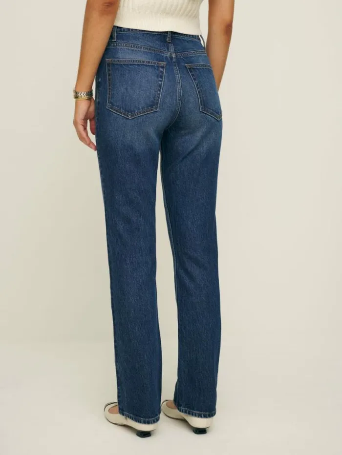 The Reformation Cynthia Stretch High Rise Straight Jeans Bennett 8211 Clothing