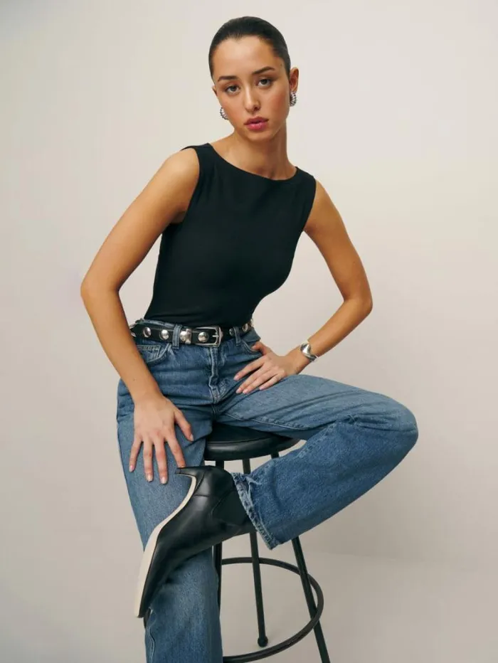 The Reformation Dusk Knit Top Black 8211 Clothing