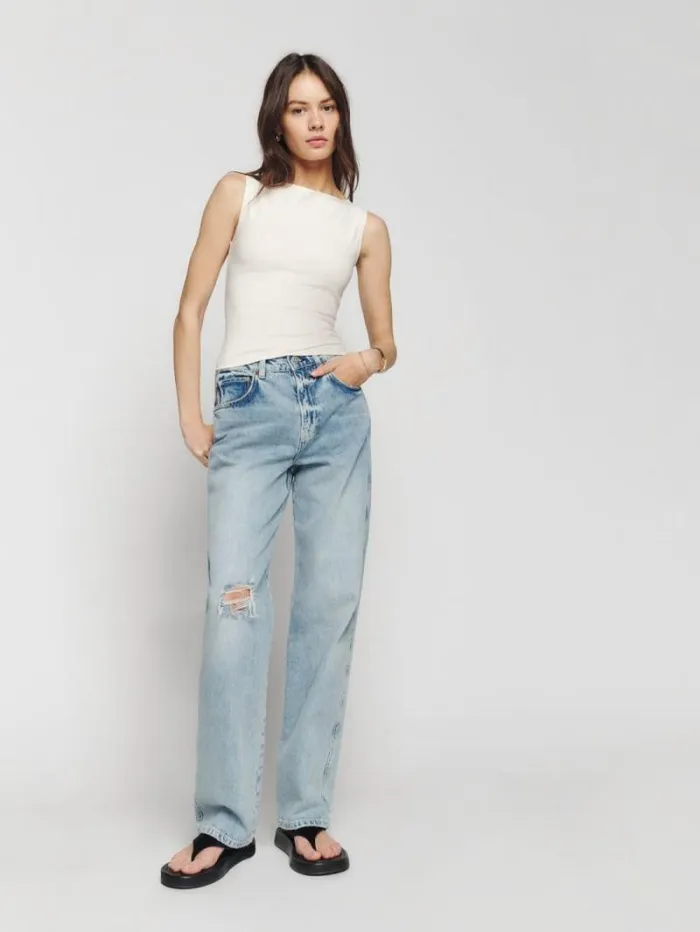 The Reformation Dusk Knit Top Fior Di Latte 8211 Clothing