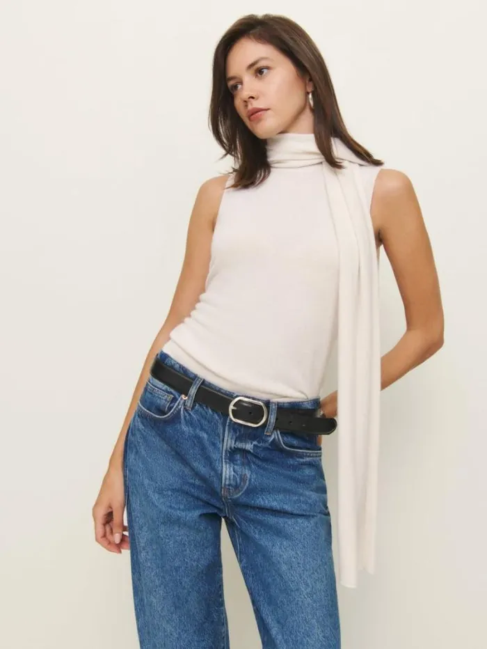 The Reformation Elena Cashmere Scarf Tank Gossamer 8211 Clothing