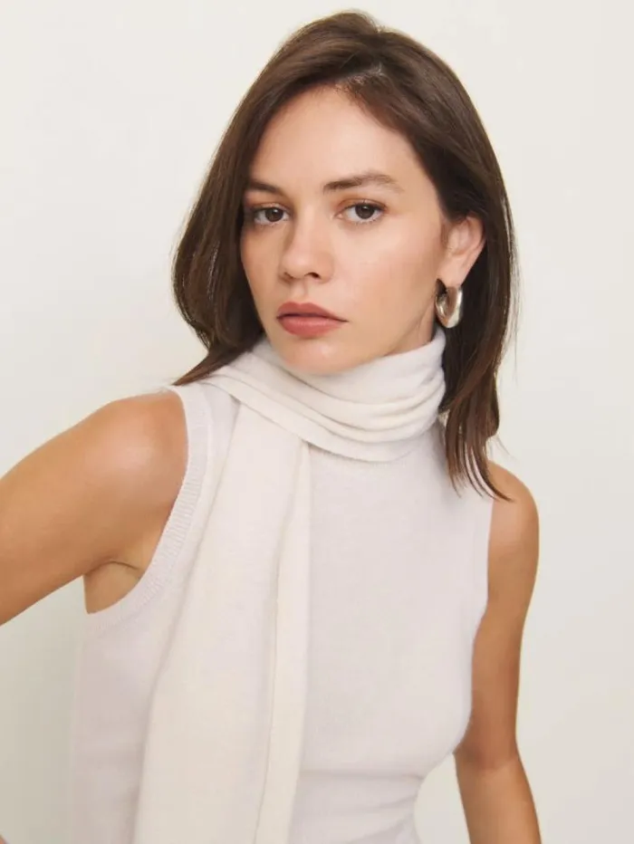 The Reformation Elena Cashmere Scarf Tank Gossamer 8211 Clothing