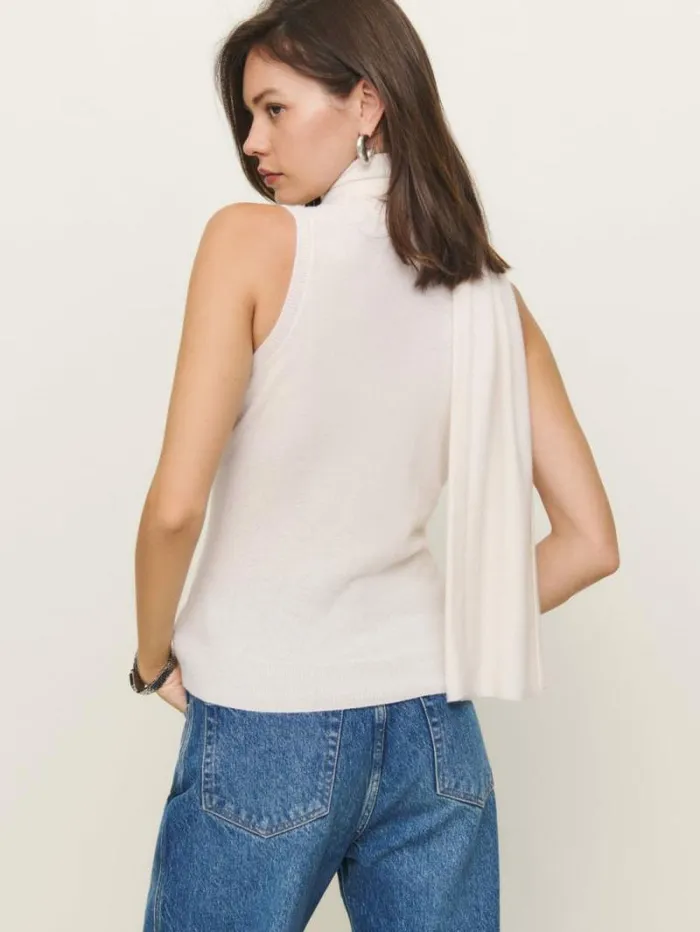 The Reformation Elena Cashmere Scarf Tank Gossamer 8211 Clothing