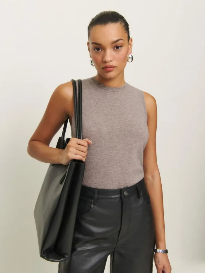The Reformation Elena Cashmere Scarf Tank Toast 8211 Clothing
