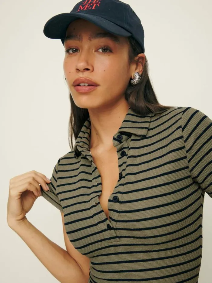 The Reformation Elena Knit Dress Cafe Stripe 8211 Clothing