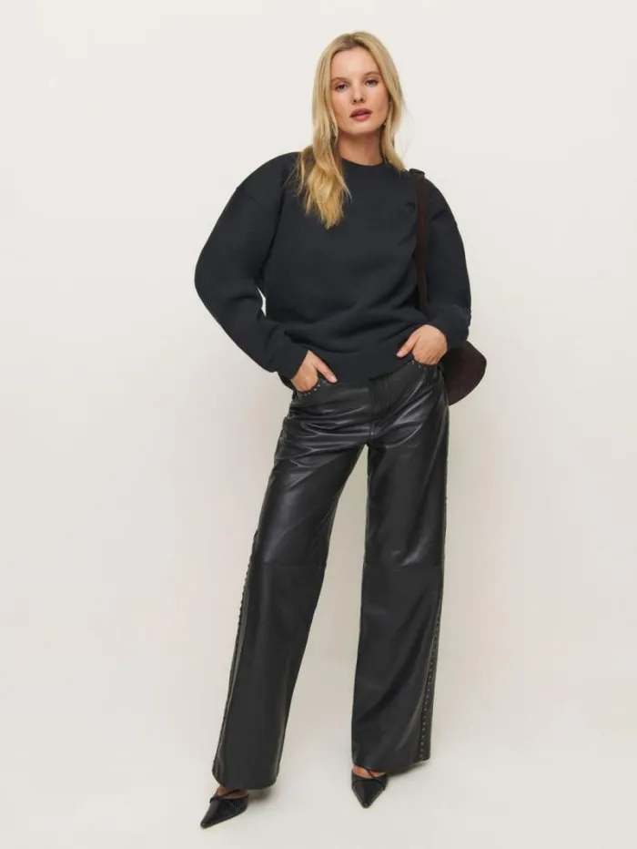 The Reformation Emma Classic Crewneck Sweatshirt Black 8211 Clothing