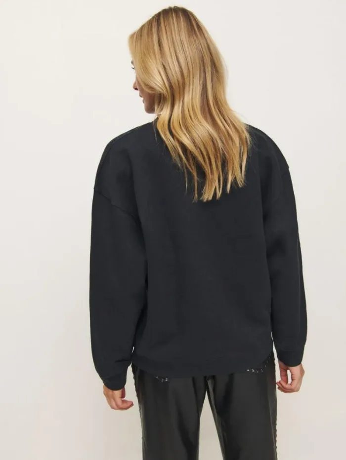 The Reformation Emma Classic Crewneck Sweatshirt Black 8211 Clothing