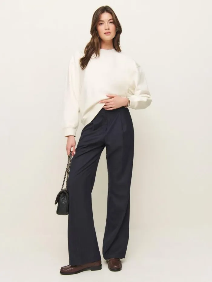 The Reformation Emma Classic Crewneck Sweatshirt Fior Di Latte 8211 Clothing