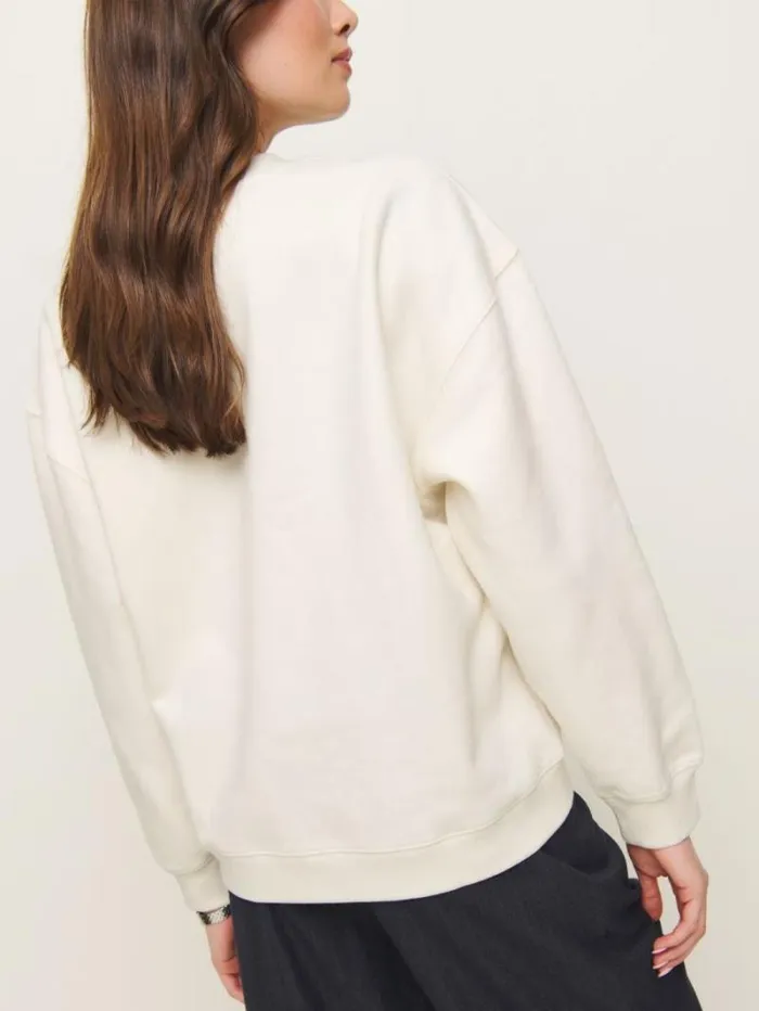 The Reformation Emma Classic Crewneck Sweatshirt Fior Di Latte 8211 Clothing
