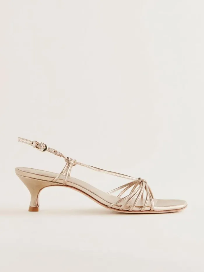 The Reformation Emmy Heeled Sandal Gold 8211 WeddingsShoes