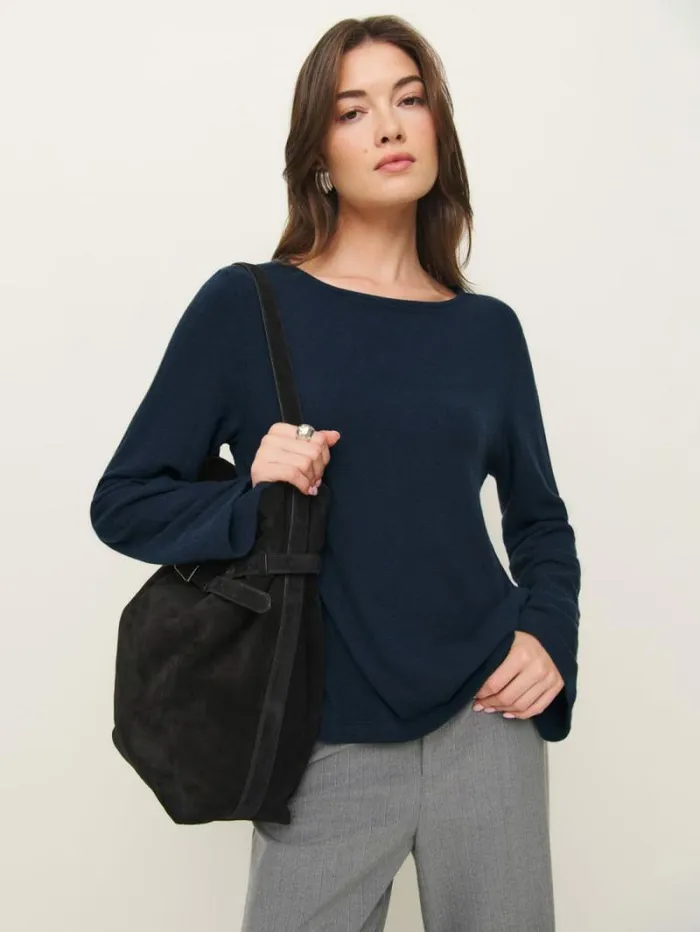 The Reformation Eternity Knit Top Midnight 8211 Clothing