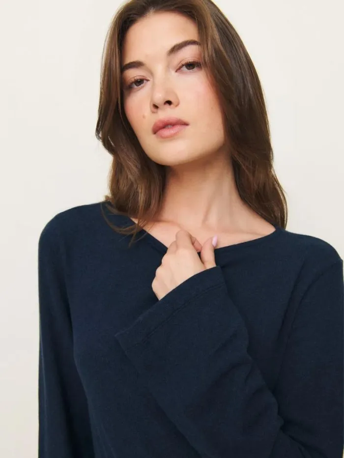 The Reformation Eternity Knit Top Midnight 8211 Clothing