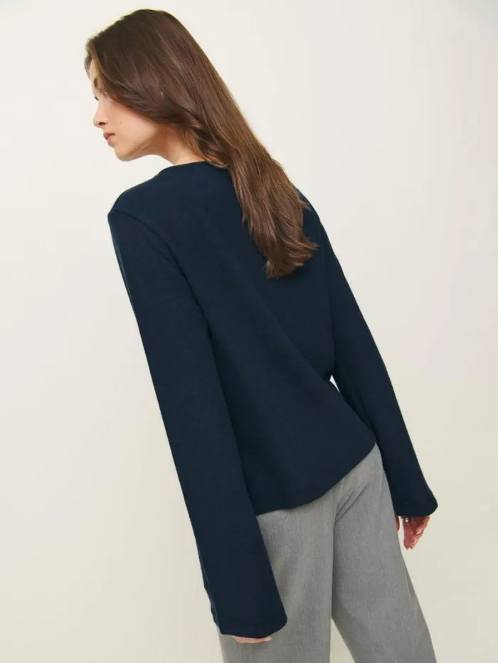 The Reformation Eternity Knit Top Midnight 8211 Clothing